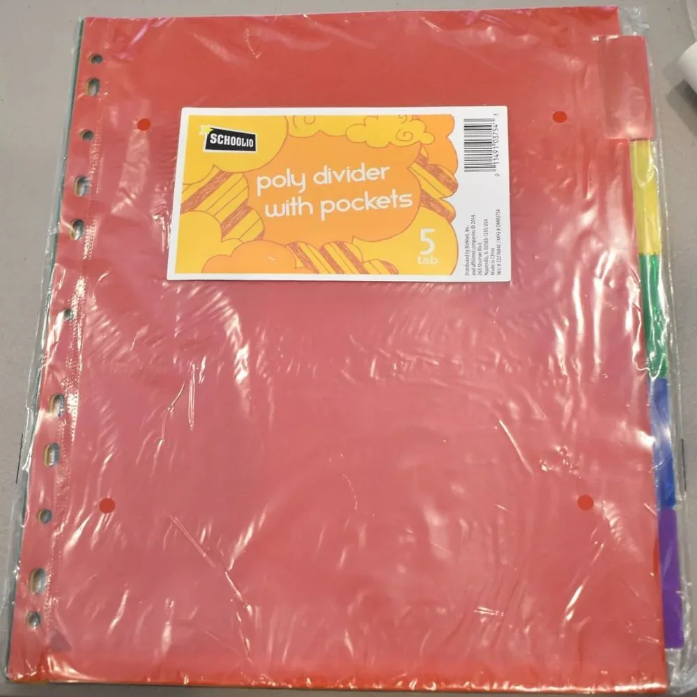 Schoolio Poly Divider wit Pockets - 5 Tab